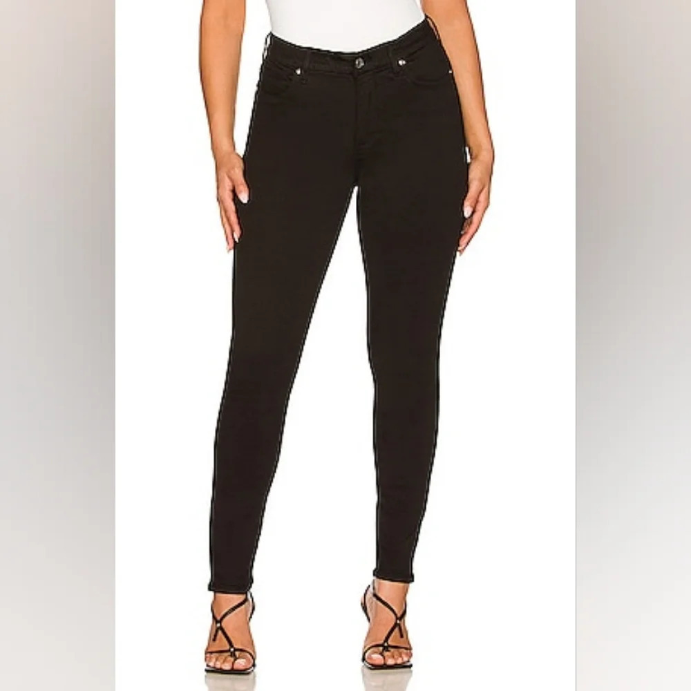 Frame Le High Skinny Sateen Noir Black Pants